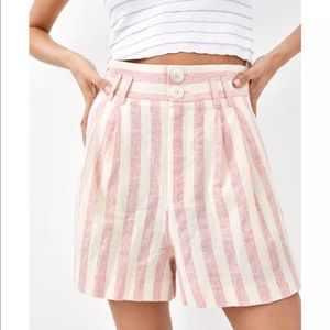 Zara Pink Striped Bermuda Shorts
